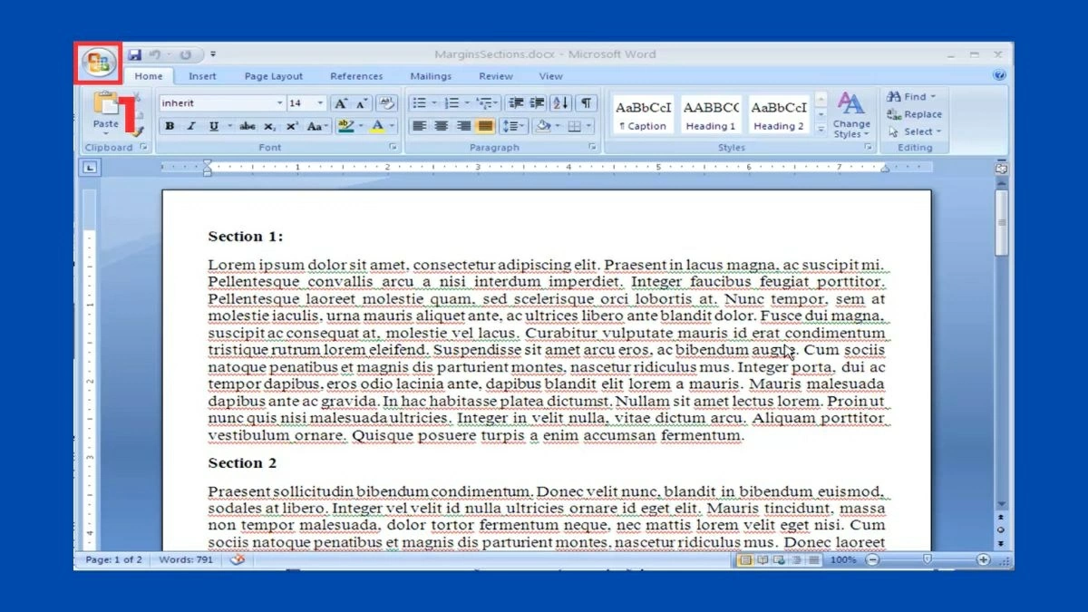 Mở Word 2007 hoặc Word 2010.