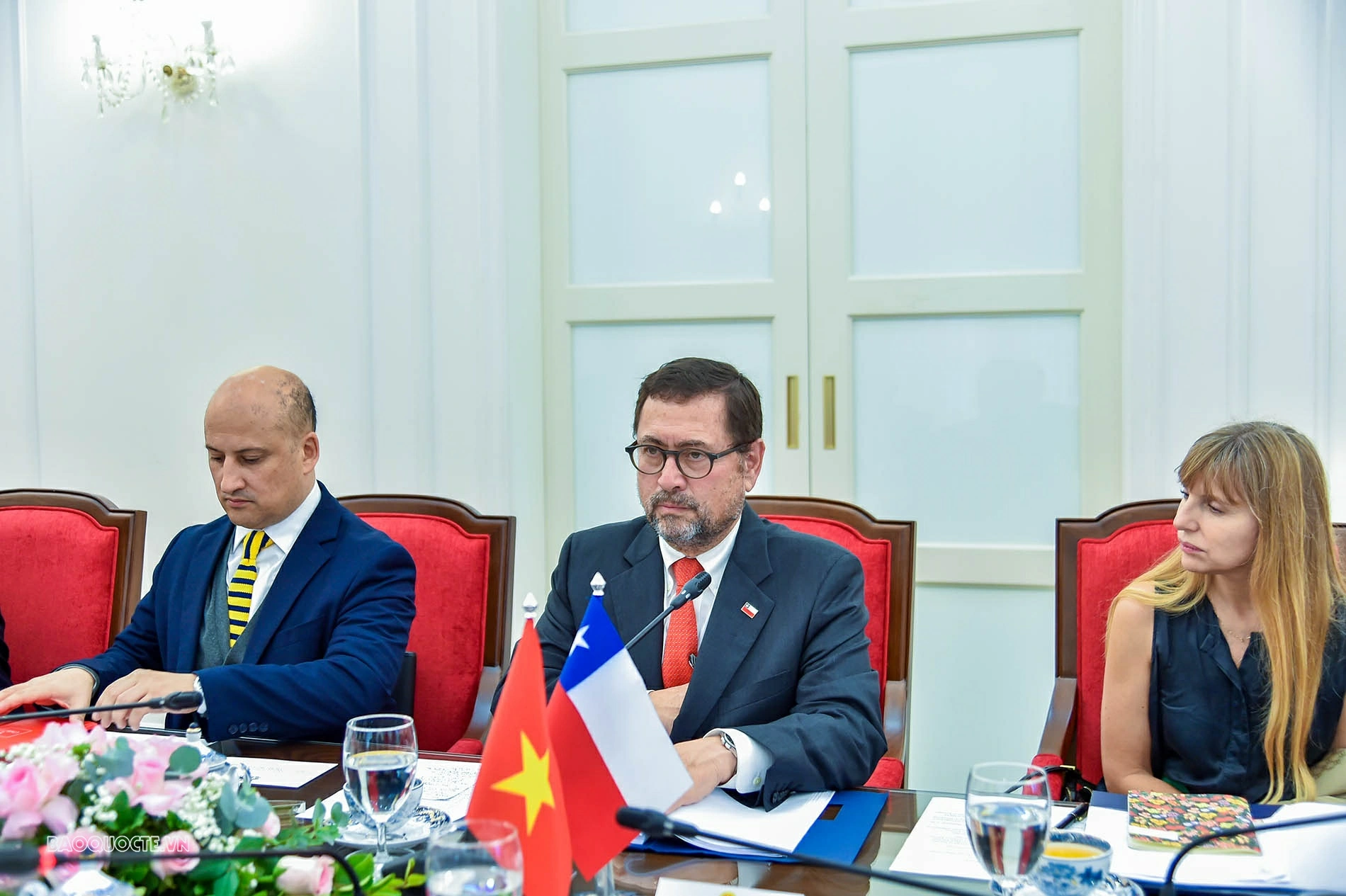 Bộ trưởng Lê Hoài Trung đón, hội đàm với Bộ trưởng Ngoại giao Chile Ủy viên Bộ Chính trị, Bộ trưởng Ngoại giao Lê Hoài Trung đón, hội đàm với Bộ trưởng Ngoại giao Chile