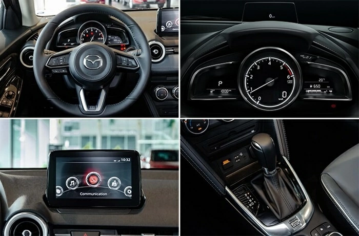 Khoang nội thất Mazda2 được thiết kế theo hướng gọn gàng và thực dụng, tập trung vào người lái.