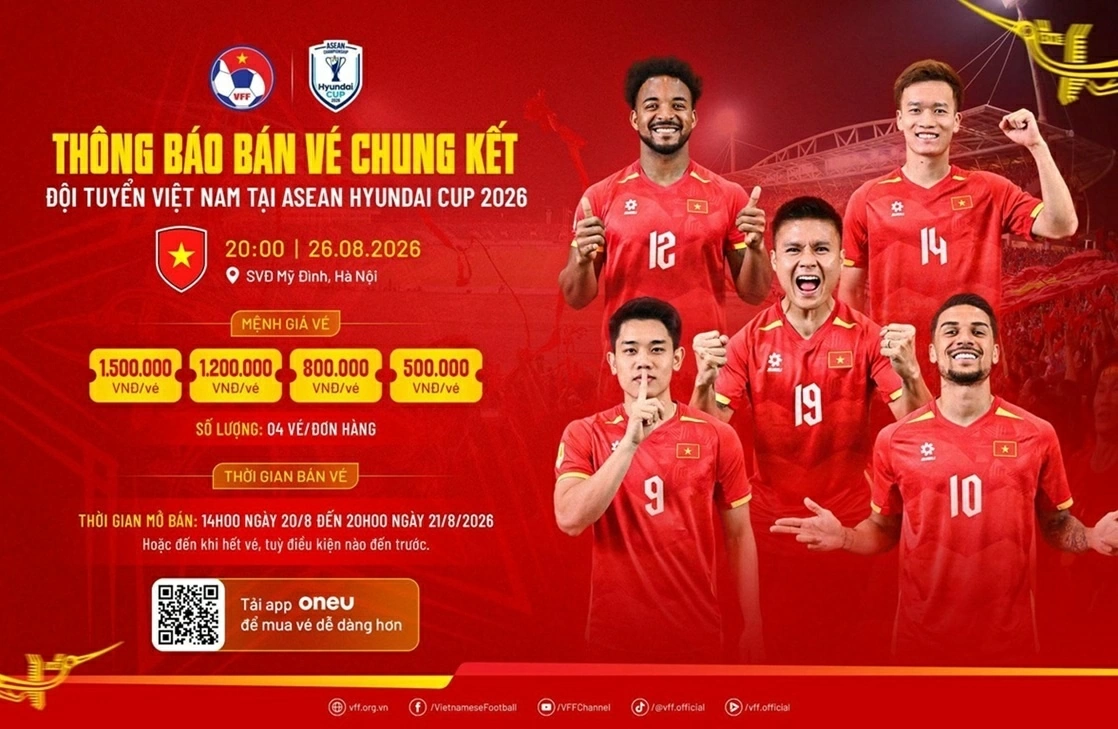 Trận chung kết lượt về ASEAN Cup 2026 sẽ diễn ra lúc 20h ngày 26/8 trên sân vận động Mỹ Đình, Hà Nội. (Nguồn: VFF)