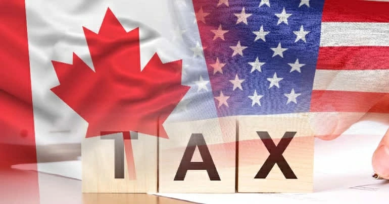 Canada áp loạt biện pháp thuế quan trả đũa hàng hóa Mỹ, đẩy căng thẳng thương mại giữa hai nước lên nấc thang mới. (Nguồn: Kahoon International) Canada áp loạt biện pháp thuế quan trả đũa hàng hóa Mỹ, đẩy căng thẳng thương mại giữa hai nước lên nấc thang mới. (Nguồn: Kahoon International)