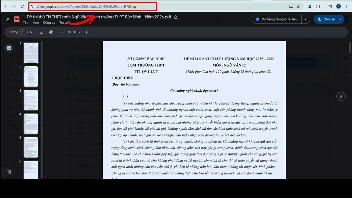 Mở đường link Google Drive chứa tài liệu PDF.