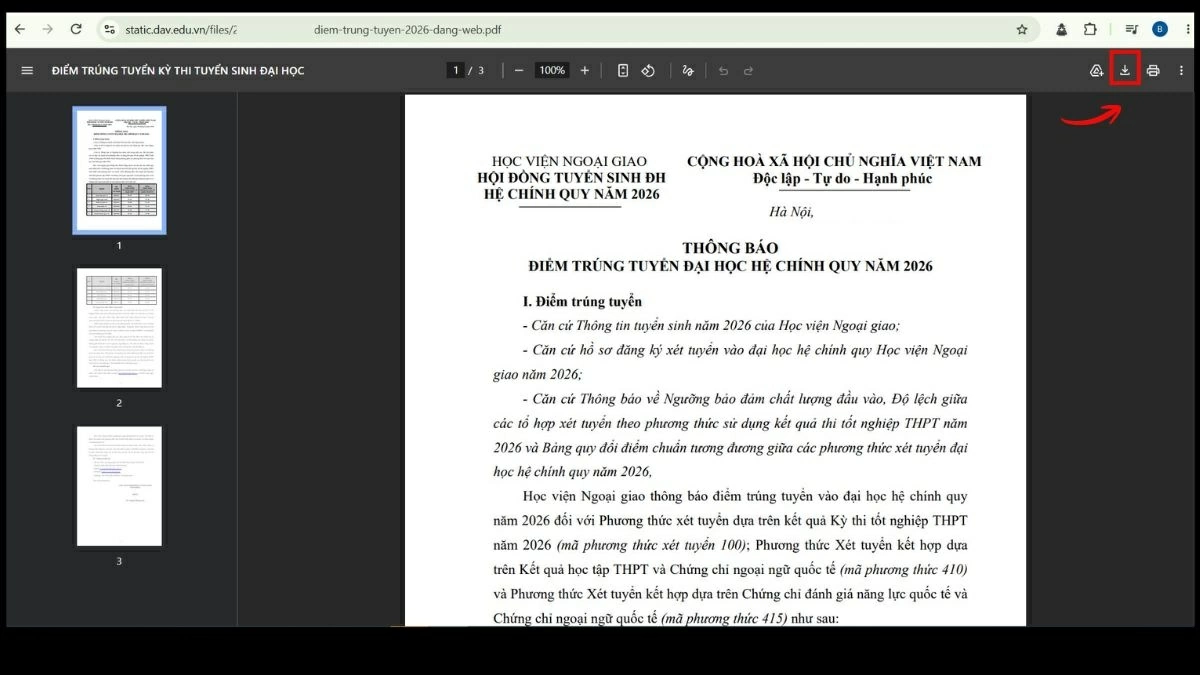 Đưa chuột lên khu vực phía trên bên phải màn hình.