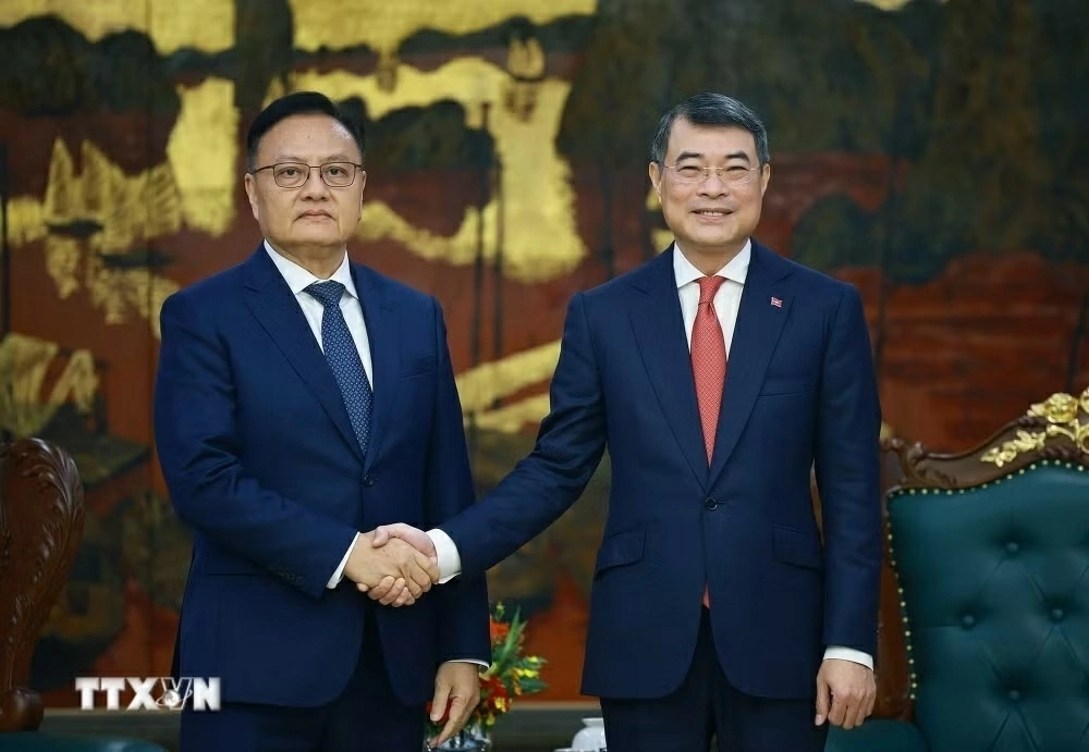 Thủ tướng Chính phủ Lê Minh Hưng tiếp Phó Thủ tướng, Bộ trưởng Bộ Tài chính Lào Santiphab Phomvihane