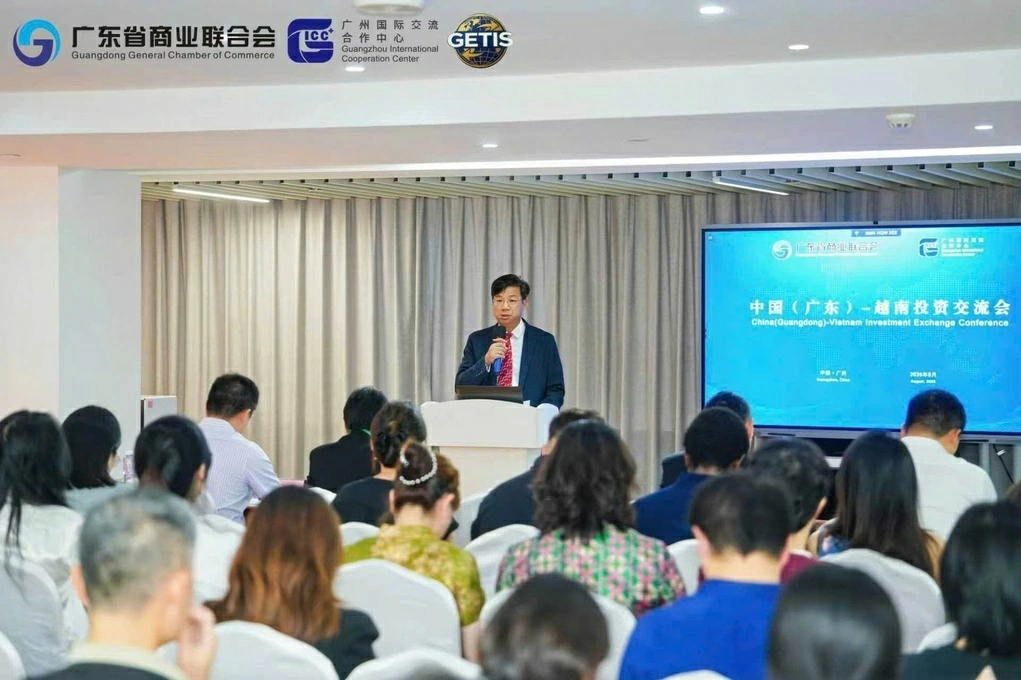 Ông Lưu Phong, Chủ tịch điều hành Liên hiệp Thương mại tỉnh Quảng Đông phát biểu tại sự kiện.