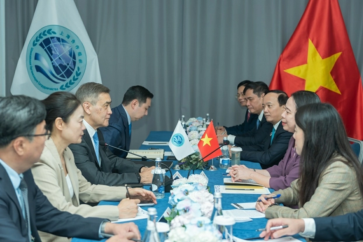 Phó Chủ tịch nước Võ Thị Ánh Xuân tiếp Tổng Thư ký Tổ chức Hợp tác Thượng Hải Nurlan Yermekbayev