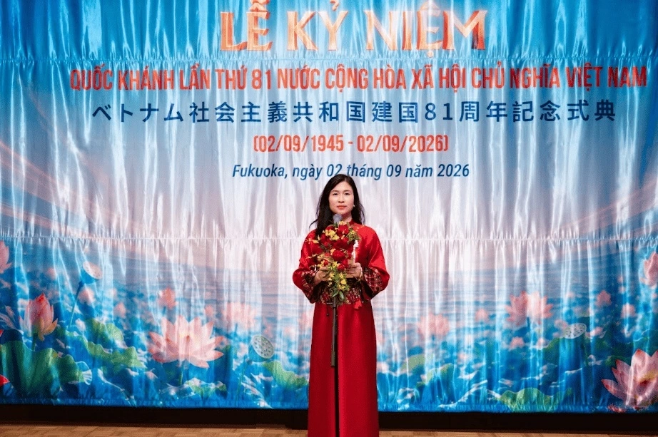 Tổng Lãnh sự Việt Nam tại Fukuoka Trịnh Thị Mai Phương phát biểu tại buổi lễ.