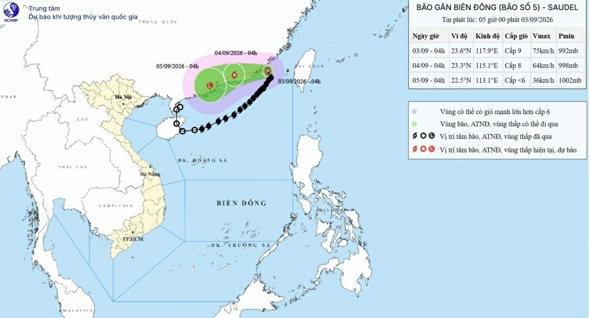 Bão số 5 di chuyển ra ngoài Biển Đông Bão số 5 di chuyển ra ngoài Biển Đông