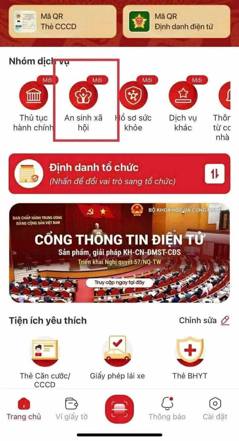 Cách nhận lương hưu, trợ cấp BHXH qua VNeID