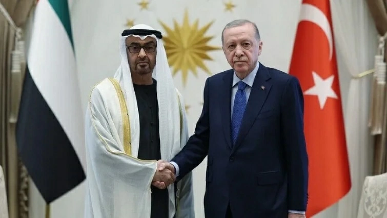 Tổng thống Thổ Nhĩ Kỳ Recep Tayyip Erdogan có cuộc điện đàm với Tổng thống UAE Sheikh Mohammed bin Zayed Al Nahyan ngày 4/9. (Nguồn: Anadolu) (Nguồn: Anadolu)
