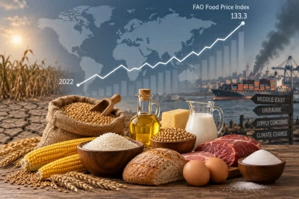 Thời tiết cực đoan và xung đột đang gây sức ép lên nguồn cung, đẩy giá nhiều mặt hàng lương thực trên thị trường thế giới tăng mạnh. (Nguồn: sana.sy)