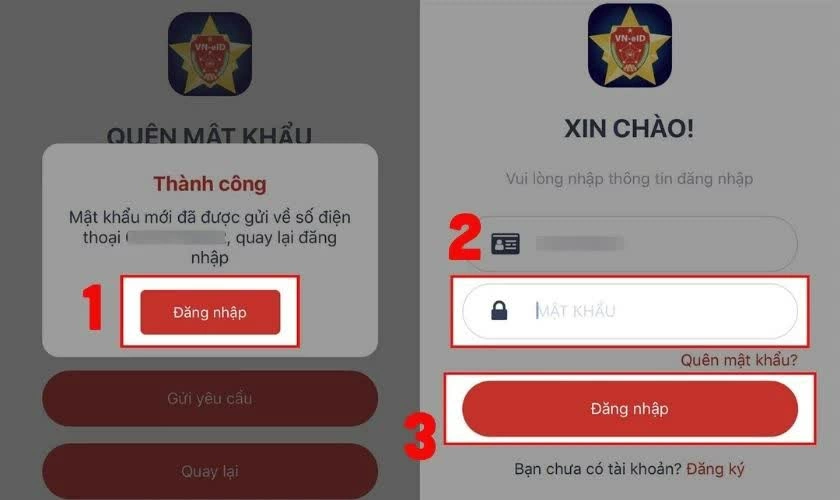Đăng nhập bằng mật khẩu mới. Đăng nhập bằng mật khẩu mới.