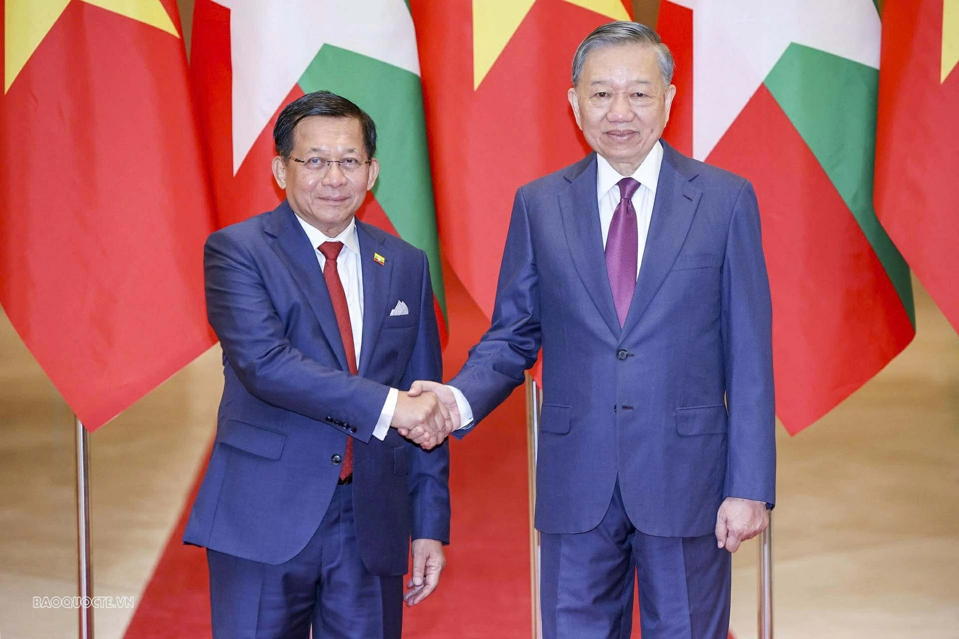 Lễ đón chính thức Tổng thống Myanmar và Phu nhân