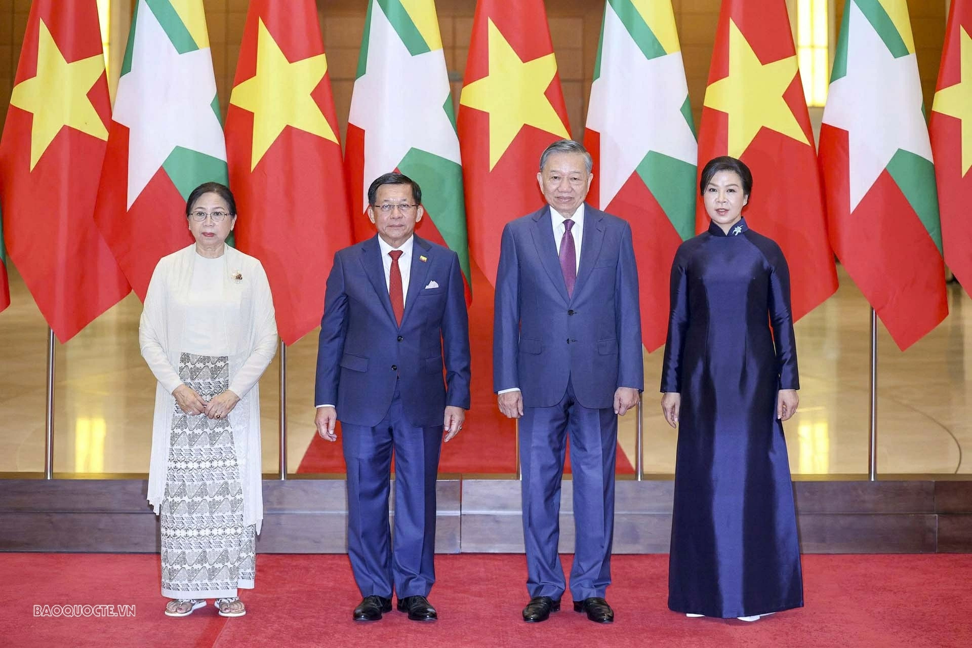 Lễ đón chính thức Tổng thống Myanmar và Phu nhân