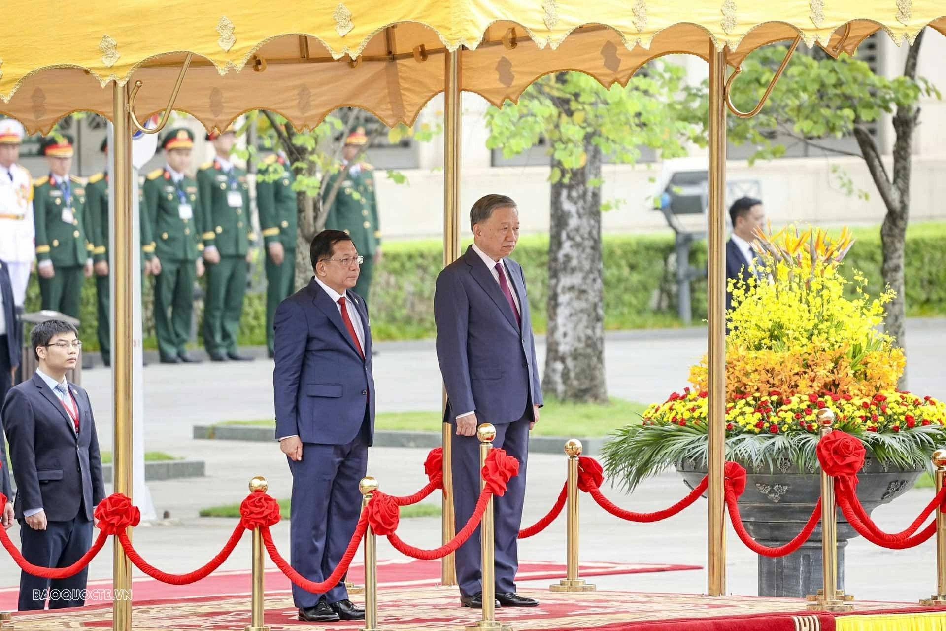 Lễ đón chính thức Tổng thống Myanmar và Phu nhân