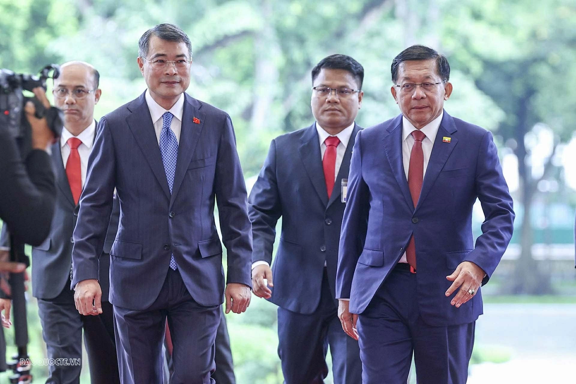 Thủ tướng Lê Minh Hưng hội kiến Tổng thống Myanmar Min Aung Hlaing