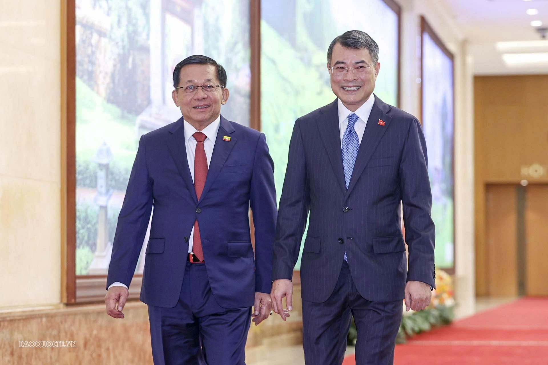 Thủ tướng Lê Minh Hưng hội kiến Tổng thống Myanmar Min Aung Hlaing