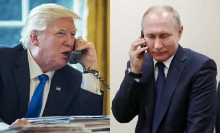Tổng thống Nga Vladimir Putin và Tổng thống Mỹ Donald Trump điện đàm về nỗ lực thúc đẩy giải pháp cho xung đột Ukraine. (Nguồn: The Star)