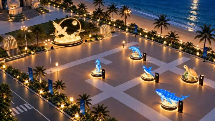 Phối cảnh không gian đêm Trung thu “Hải trình ánh trăng” ở Khánh Hòa. (Nguồn: Ban Tổ chức) Phối cảnh không gian đêm Trung thu “Hải trình ánh trăng” ở Khánh Hòa. (Nguồn: Ban Tổ chức)