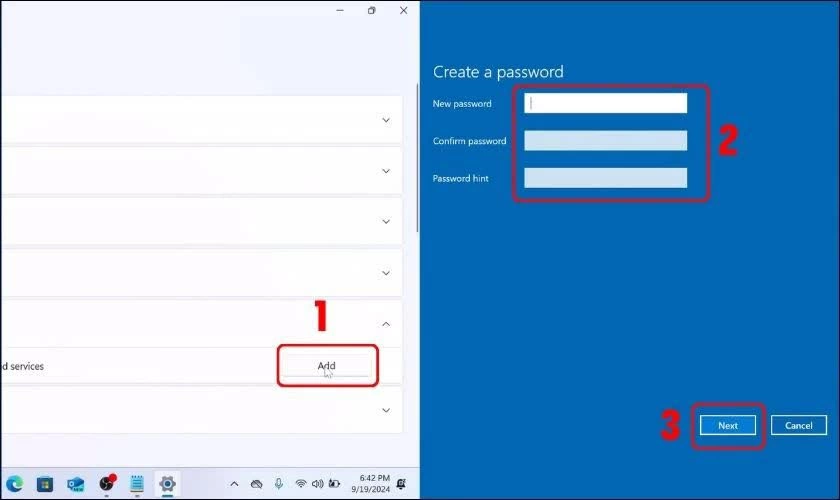 Tiếp tục chọn Password rồi nhấn Add. 