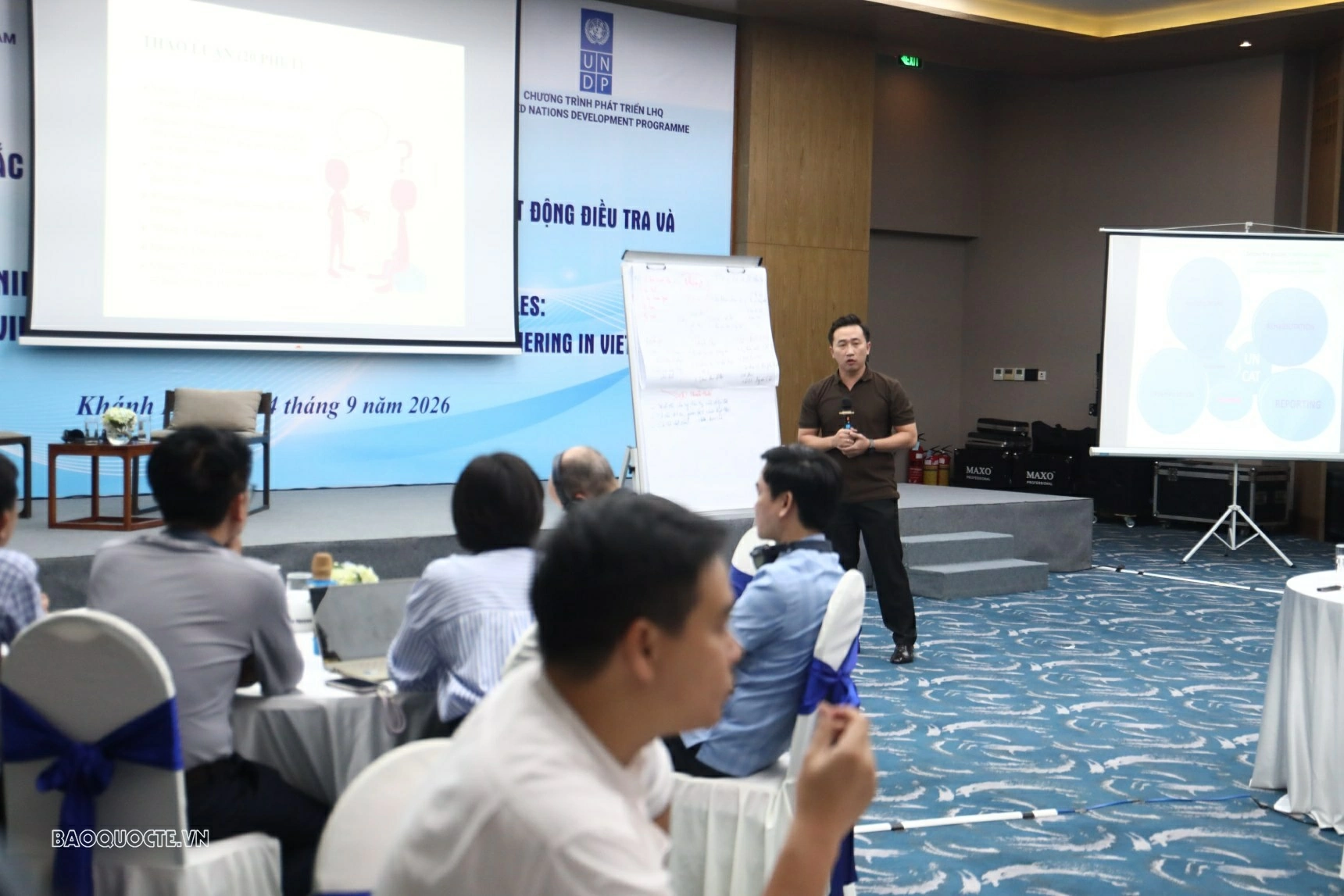 Học viên tham gia thuyết trình tại buổi huấn lu
