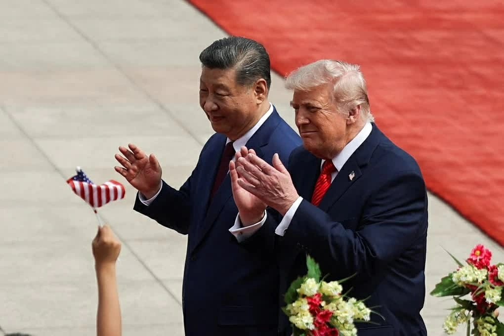 Chủ tịch Trung Quốc Tập Cận Bình đón Tổng thống Mỹ Donald Trump tại Bắc Kinhtại Bắc Kinh ngày 14/5. (Nguồn: Reuters) Chủ tịch Trung Quốc Tập Cận Bình đón Tổng thống Mỹ Donald Trump tại Bắc Kinhtại Bắc Kinh ngày 14/5. (Nguồn: Reuters)