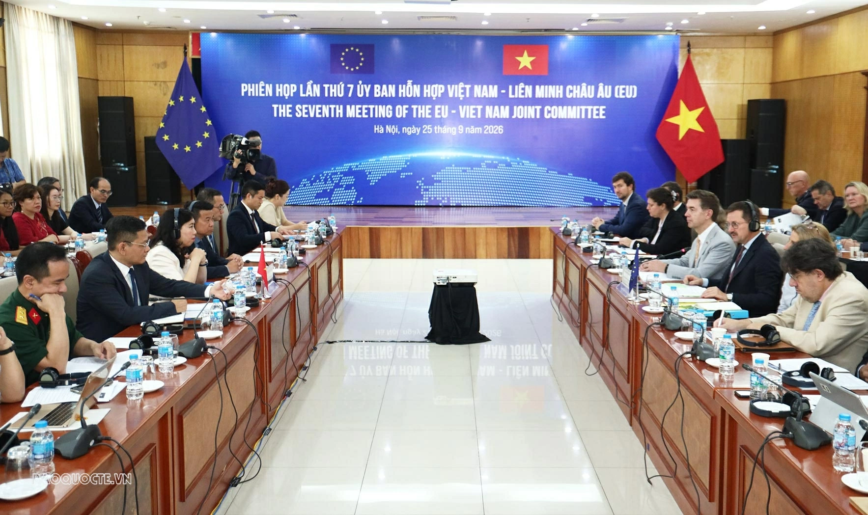 Tòan cảnh Phiên họp lần thứ 7 Ủy ban hỗn hợp  Việt Nam - EU. (Ảnh: Thành Long)