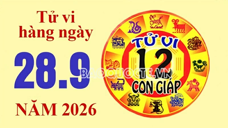 Tử vi hôm nay, xem tử vi 12 con giáp hôm nay ngày 28/9/2026: Tử vi hôm nay, xem tử vi 12 con giáp hôm nay ngày 28/9/2026: