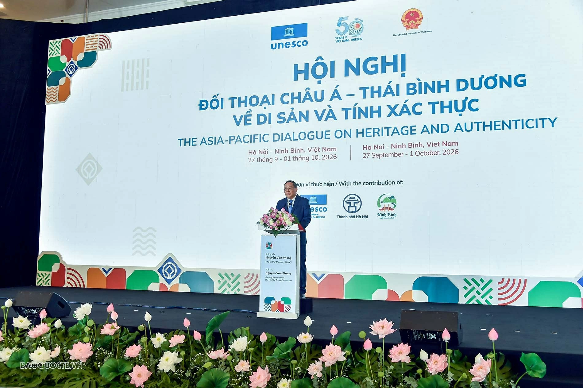 Bộ trưởng Ngoại giao Lê Hoài Trung phát biểu khai mạc Hội nghị Đối thoại châu Á - Thái Bình Dương về Di sản và Tính xác thực tại Hà Nội