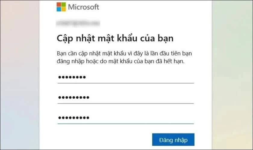 Đăng nhập tài khoản Microsoft.