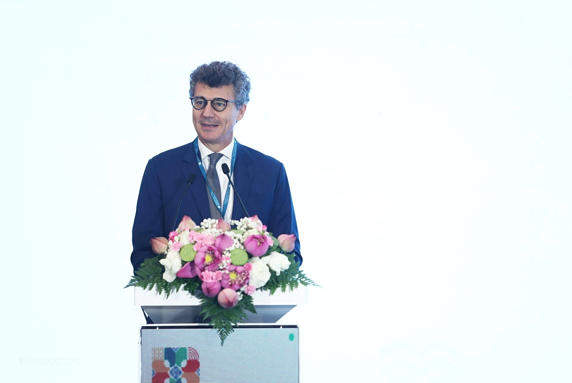 Trưởng đại diện Văn phòng UNESCO tại Việt Nam Jonathan Baker phát biểu tại Hội nghị. (Ảnh: Thành Long)