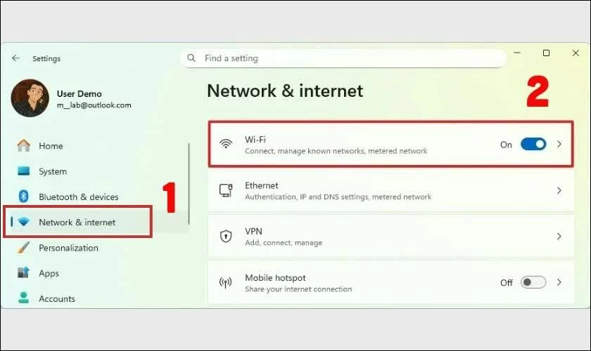 Truy cập Settings trên máy tính.