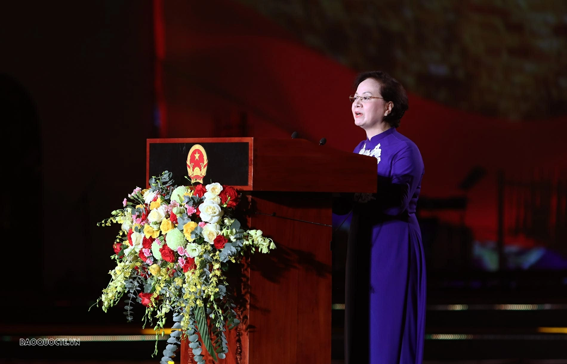 Bí thư Trung ương Đảng, Phó Thủ tướng Chính phủ Phạm Thị Thanh Trà phát biểu khai mạc. (Ảnh: Thành Long)