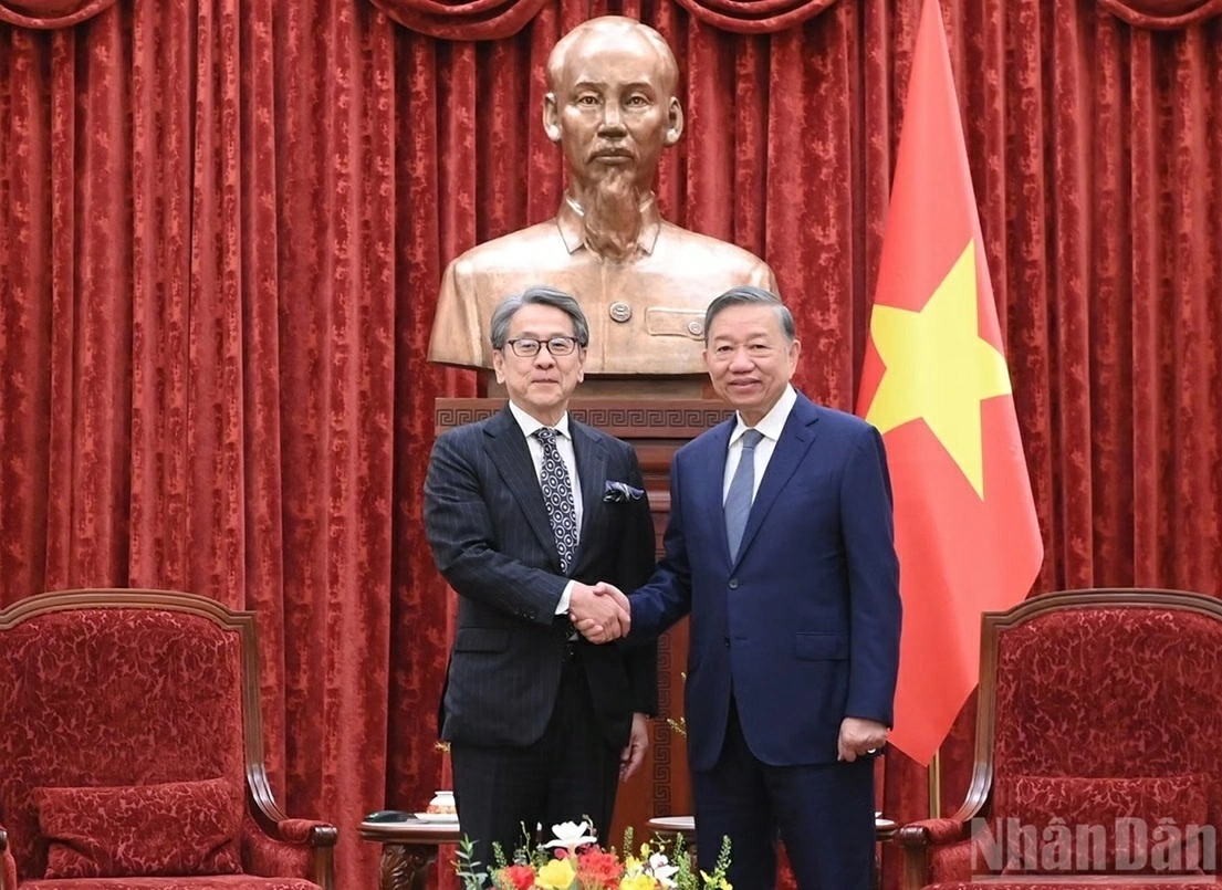 Tổng Bí thư, Chủ tịch nước Tô Lâm tiếp Chủ tịch Hội đồng quản trị Ngân hàng Hợp tác quốc tế Nhật Bản (JBIC) Maeda Tadashi