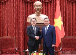 Tổng Bí thư, Chủ tịch nước Tô Lâm tiếp Chủ tịch Hội đồng quản trị Ngân hàng Hợp tác quốc tế Nhật Bản (JBIC) Maeda Tadashi