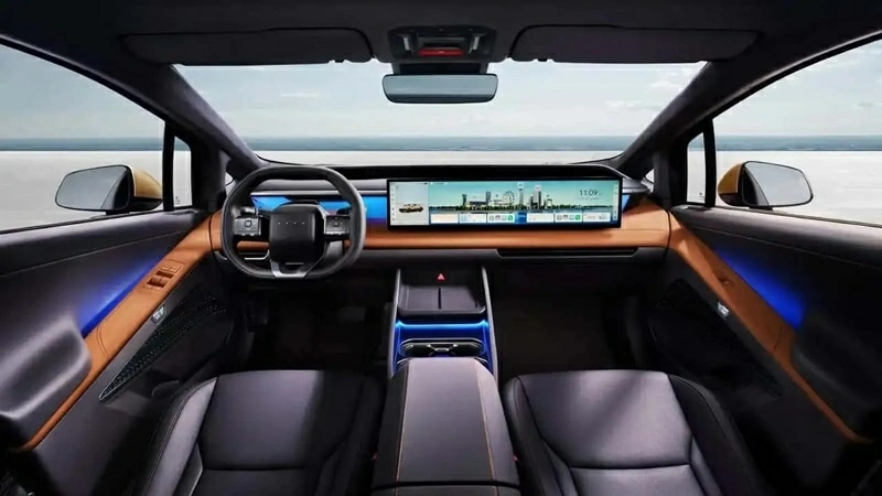 Bên trong cabin Hyundai Ioniq V, Hyundai tập trung khá nhiều vào công nghệ số.