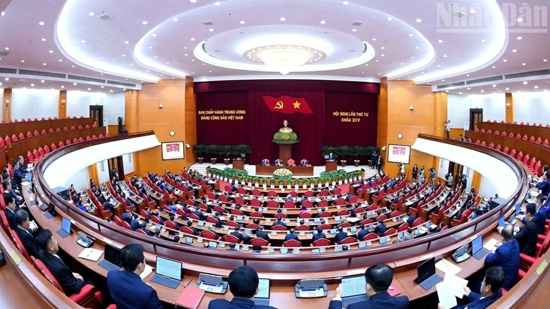 Thông cáo báo chí về ngày làm việc thứ ba Hội nghị lần thứ tư Ban Chấp hành Trung ương Đảng khóa XIV