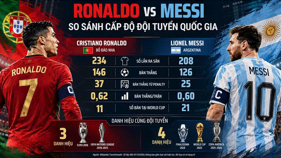 Cùng ngày 7/10: Messi giã từ đội tuyển Argentina, Ronaldo bỏ ngỏ tương lai Cùng ngày 7/10: Messi giã từ đội tuyển Argentina, Ronaldo bỏ ngỏ tương lai