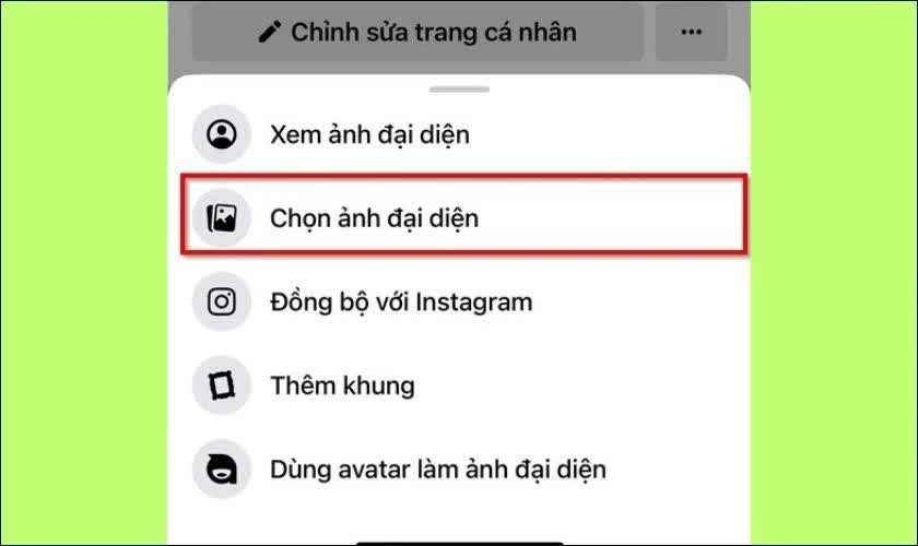 Nhấn chọn tùy chọn thay ảnh.
