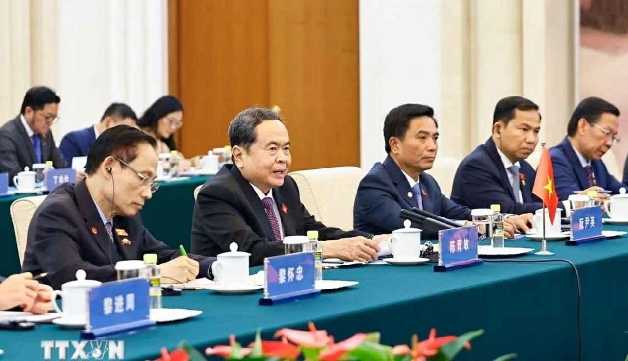 Chủ tịch Quốc hội Trần Thanh Mẫn hội kiến Chủ tịch Chính hiệp Toàn quốc Trung Quốc Vương Hộ Ninh Chủ tịch Quốc hội Trần Thanh Mẫn hội kiến Chủ tịch Chính hiệp Toàn quốc Trung Quốc Vương Hộ Ninh
