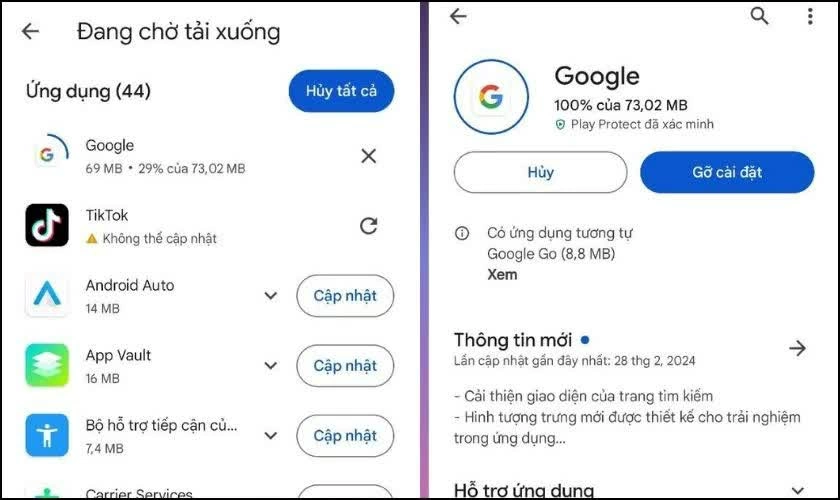 Chờ quá trình nâng cấp hoàn tất. Chờ quá trình nâng cấp hoàn tất.
