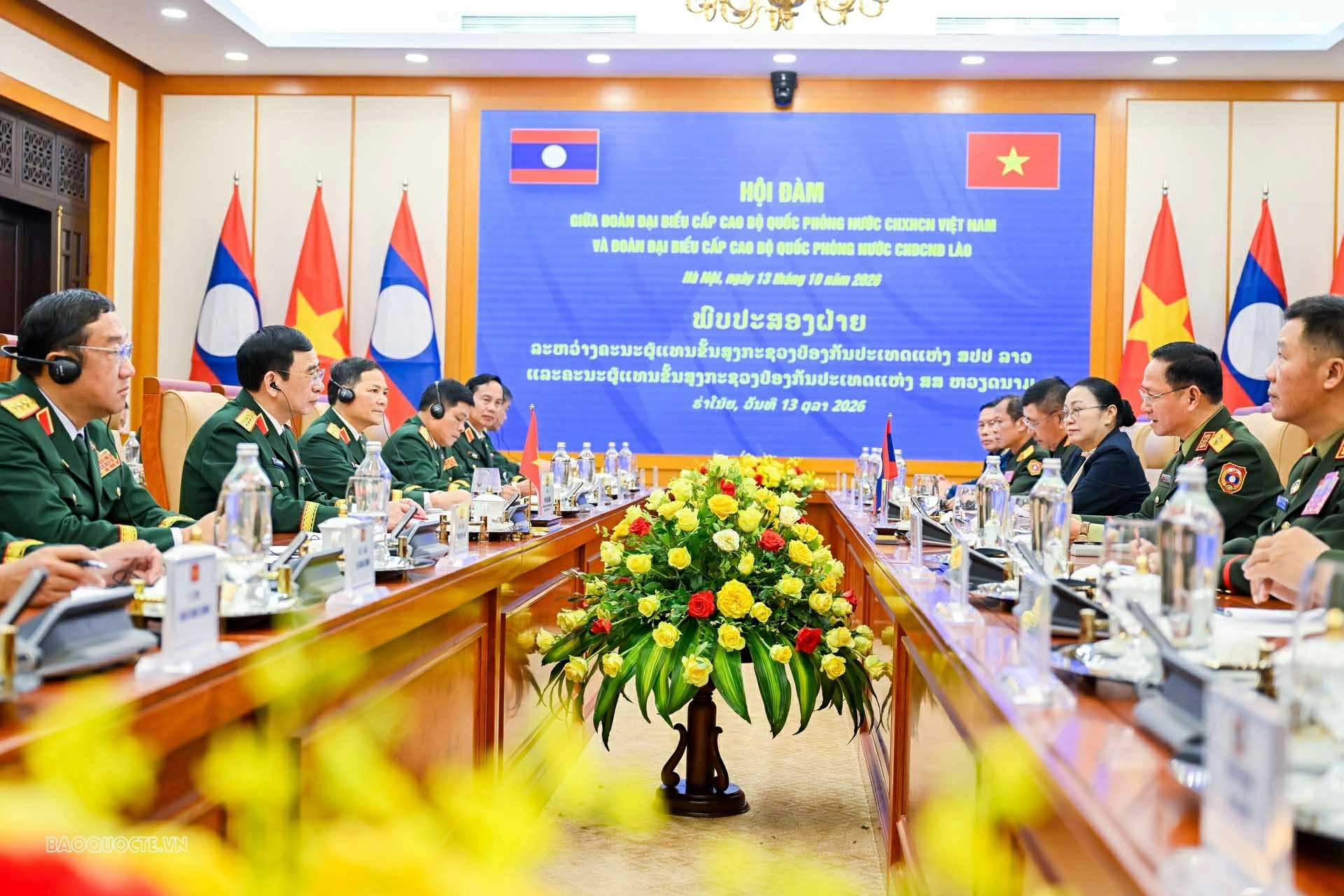 Đại tướng Phan Văn Giang chủ trì lễ đón chính thức Phó Thủ tướng, Bộ trưởng Quốc phòng Lào