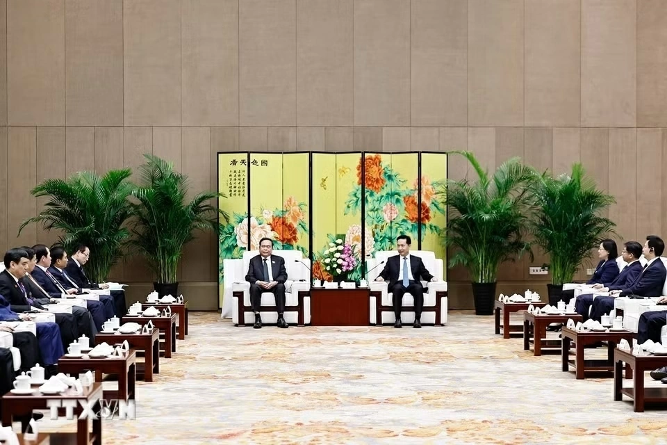 Chủ tịch Quốc hội Trần Thanh Mẫn tiếp Bí thư tỉnh ủy Thiểm Tây (Trung Quốc)