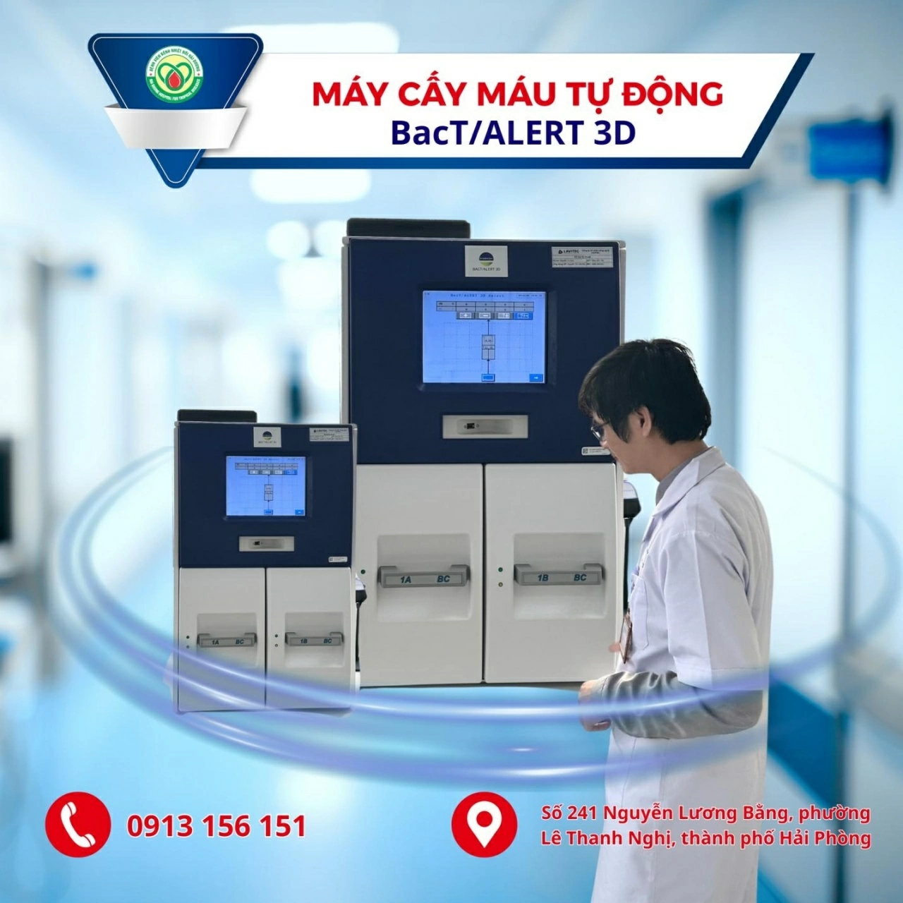 Hệ thống cấy máu tự động BacT/ALERT 3D hiện đại.