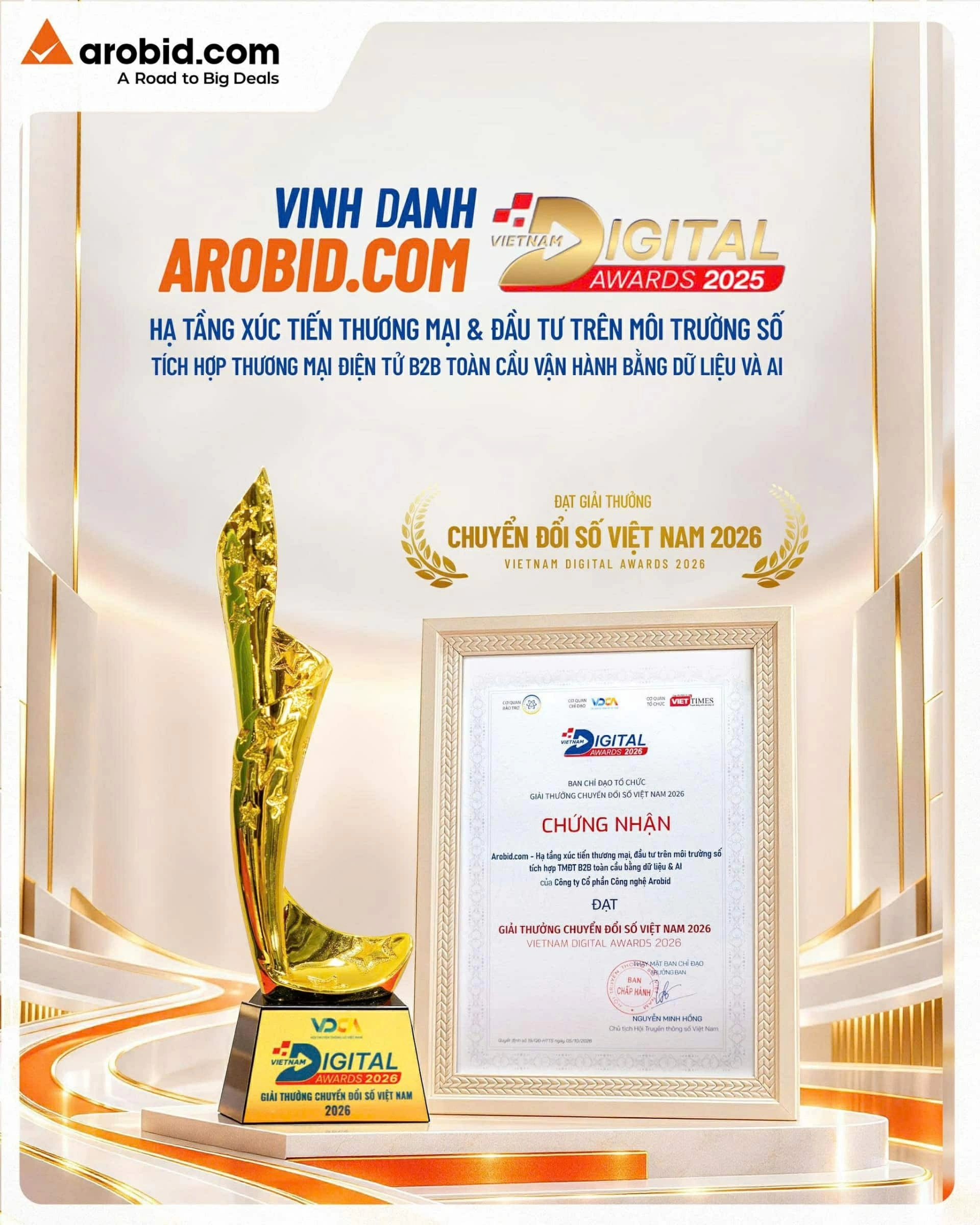 Arobid được vinh danh tại Giải thưởng Chuyển đổi số Việt Nam 2026