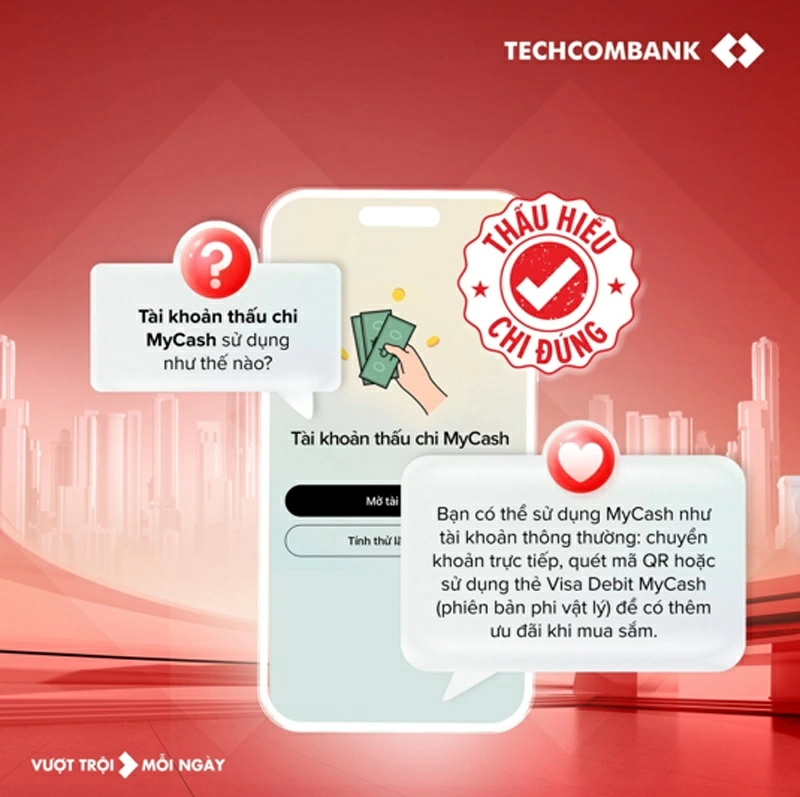 Techcombank hỗ trợ quản lý chi tiêu linh hoạt với giải pháp Tài khoản thấu chi MyCash