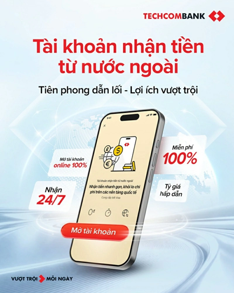 Techcombank triển khai giải pháp nhận tiền quốc tế linh hoạt cho người Việt
