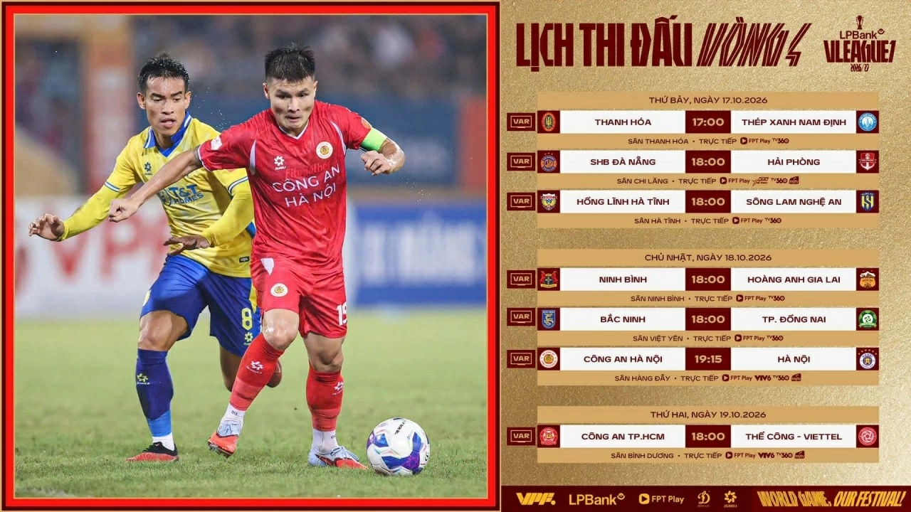 Derby Thủ đô là tâm điểm vòng 4 V.League 2026/27