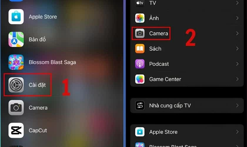 Vào ứng dụng Cài đặt trên iPhone.