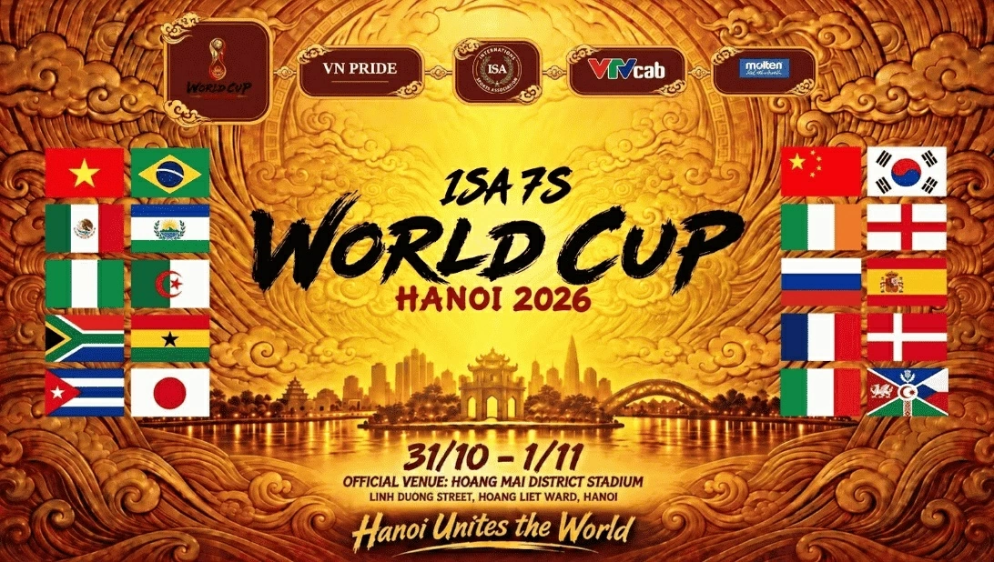giải bóng đá 7 người quốc tế ISA 7s World Cup - Hanoi 2026. (Nguồn: BTC)